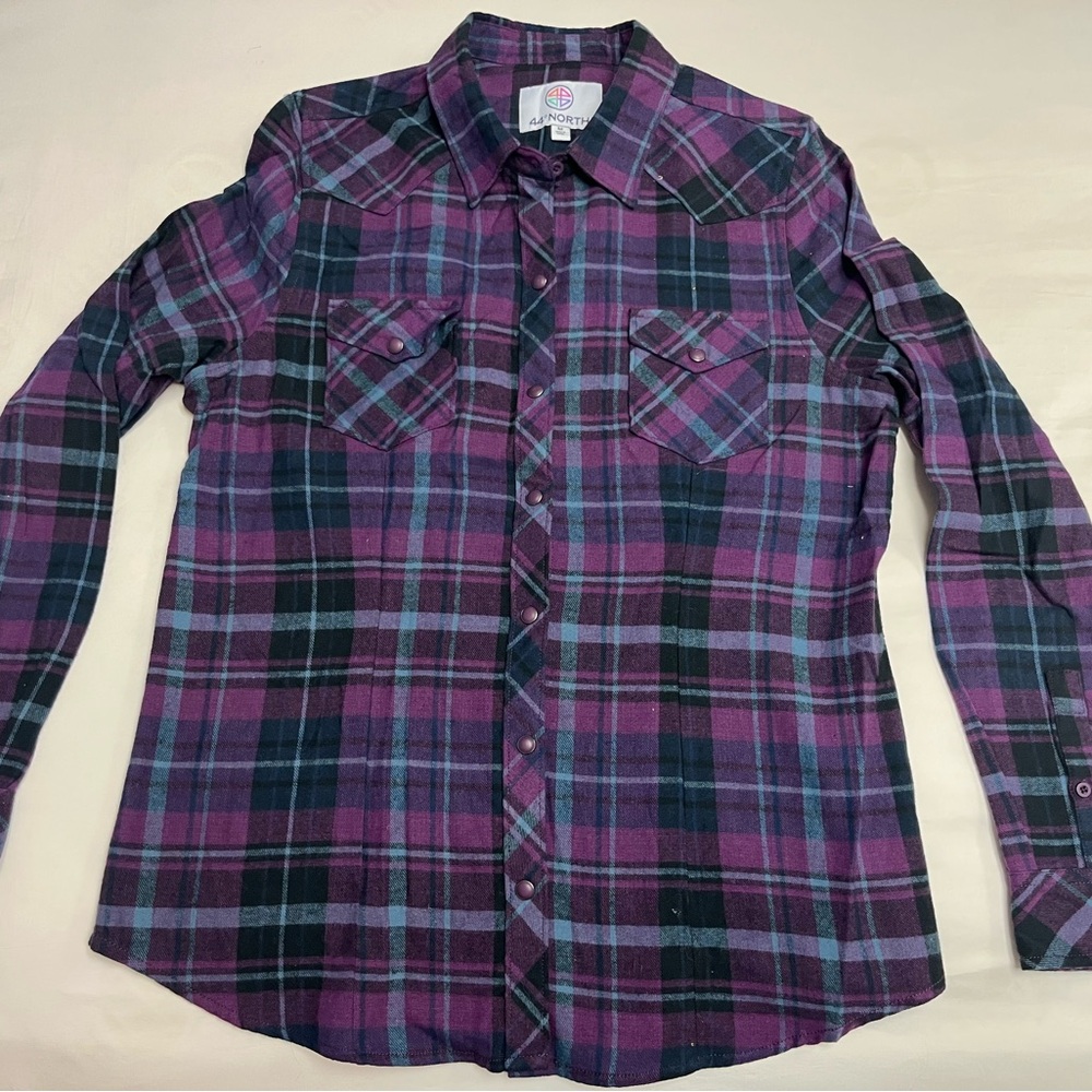 Purple Plaid Button-Up Shirt